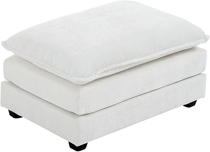 Karl home Modular Ottoman for Sectional Sofa, Chenille Comfy Upholstered Furniture for Living Room, Apartment, Studio, Office, (Ottoman, Beige)