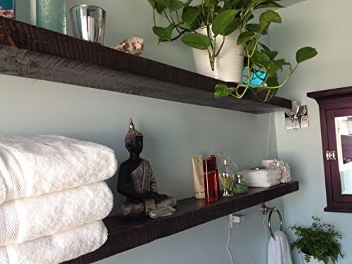 joelsantiques - 72 Inch Wooden Floating Shelves for Wall - 72x8x2 in - Made of Natural Wood - Long Heavy Duty Rustic Wall Shelves for Bedroom - Perfect for Living Room, Kitchen - Mocha