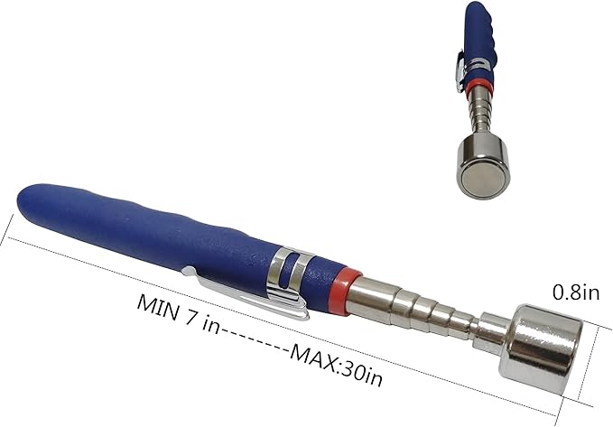 20lbs Magnetic Telescoping Pick Up Tool for Small Metal Tools Extendable Extends from 7 to 31 in / 185-762mm,Useful for Hard-to-Reach Picking Tool,for Men, DIY Handyman, Father/Dad, Husband.