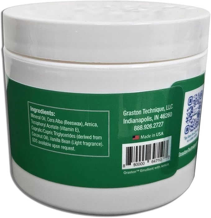 Graston Technique Arnica Soft Tissue Emollient - 4oz Jar Pro-Grade Therapy Cream for IASTM, Massage, Relief and Recovery, 1-Pack