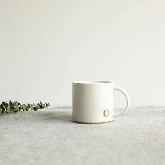 COLLECTIVE HOME - Monogram Ceramic Mugs, 15 oz Golden Initial Coffee Cups, Elegant Alphabet Tea Mugs, Elegant Personalized Mug with Gift Box, Luxurious Cups for Office and Home (o)