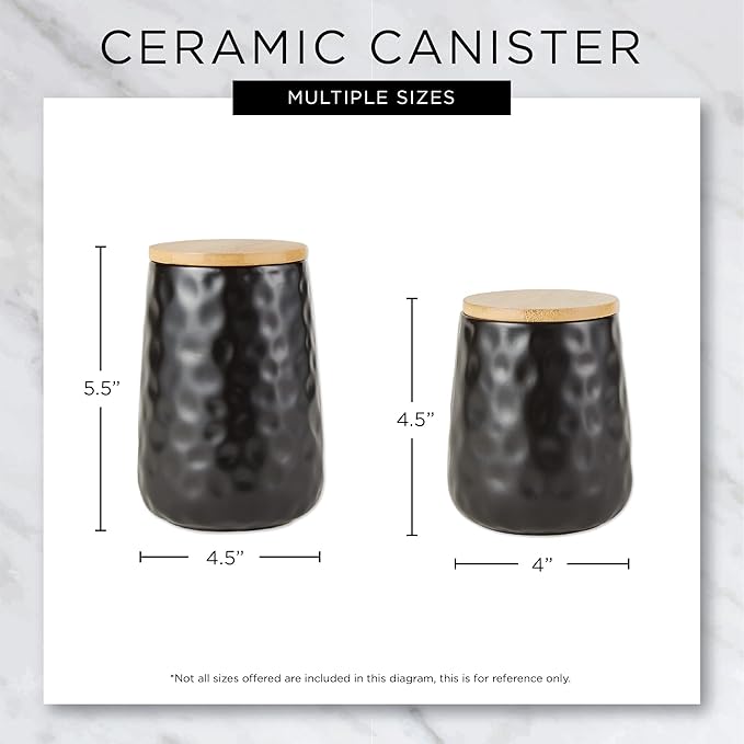 DII Kitchen Accessories Collection, Textured Matte Ceramic Canister Set, Stone, Dimple, 2 Piece