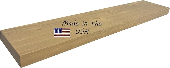 joelsantiques - 48 Inch Wooden Floating Shelves for Wall - 48x8x2 in - Made of Natural Wood - Long Heavy Duty Rustic Wall Shelves for Bedroom - Perfect for Living Room, Kitchen - Natural