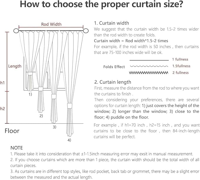 Joydeco Linen Curtains 96 inches Long 2 Panels Set,Light Filtering Curtains for Living Room Bedroom, Window Long Drapes with Rod Pockets Back Tab (W52 x L96 Inch, Natural)