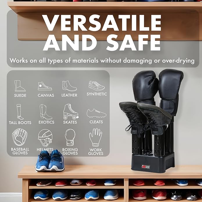 JobSite Boot Dryer - Mighty Dry with Heat Blower Fan - Fast Glove & Shoe Dryer - Helps Reduce Odor