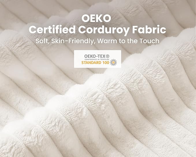 Oversized Modular Sofa, Extra Deep Cloud Corduroy Sectional Couch with Ottoman Chaise, Fluffy Corduroy 5 Seater Sofa Bed for Living Room, Villa (L Shape 5 Seater, Corduroy White)