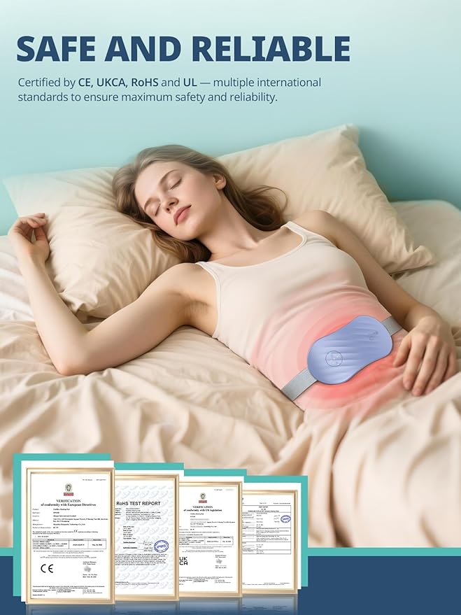 Slimpal Portable Heating Pad for Cramps, FSA HSA Eligible, Rechargeable Electric Heat Belt for Period Pain Relief, Menstrual Heated Pad Birthday Gifts for Women and Girls, Pink