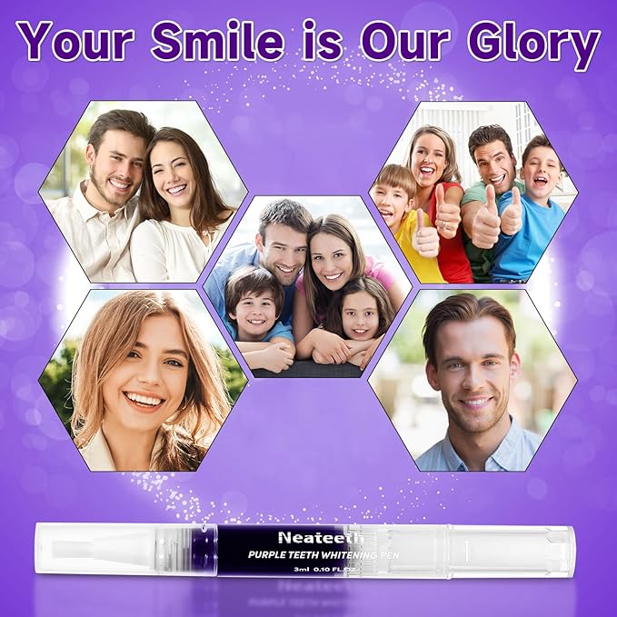 Teeth Whitening Pen 3 Packs Purple Toothpaste for Teeth Whitening Gel Color Correcting Whiter Gels Pen for Sensitive Teeth Essence Pen for Coffee/Smoking Stains