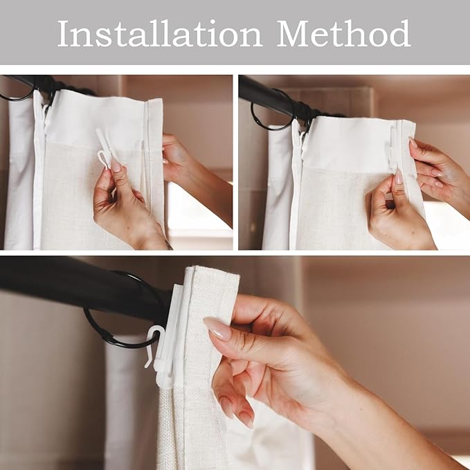 Pinch Pleated Floral Linen Curtains 2 Panels Elegant Light Filtering Privacy Drape,40 Inch Wide by 106 Inch Long Curtains Suitable for Living Rooms and Bedrooms