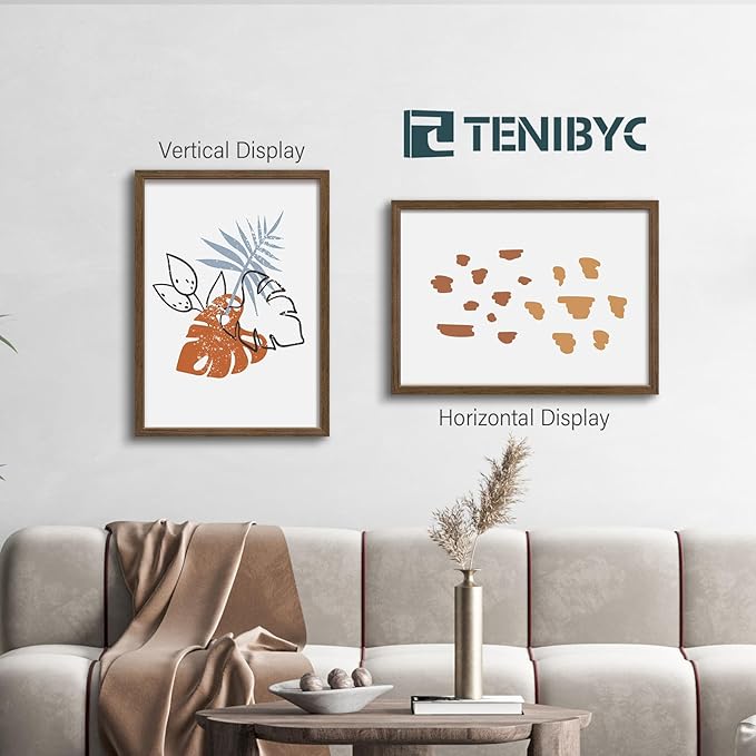 20x28 Picture Frame Set of 3 - Brown Woodgrain, Wood Poster Frame, Gallery Frame - Wall Hanging