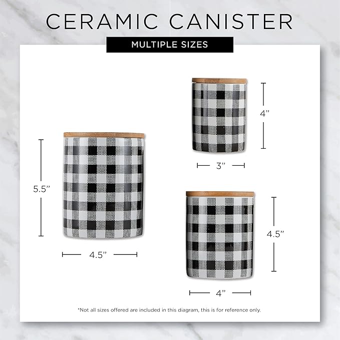 DII Kitchen Ceramics Collection, Canister Set, Mixed Print, White/Gold, 3 Piece