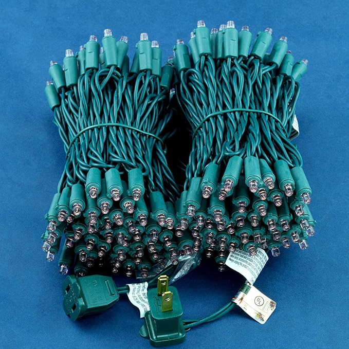 200 Count Pink Wide Angle LED Christmas Lights, 66 ft Green Wire UL Certified Commercial Grade 5mm Holiday String Light Set (Pink)