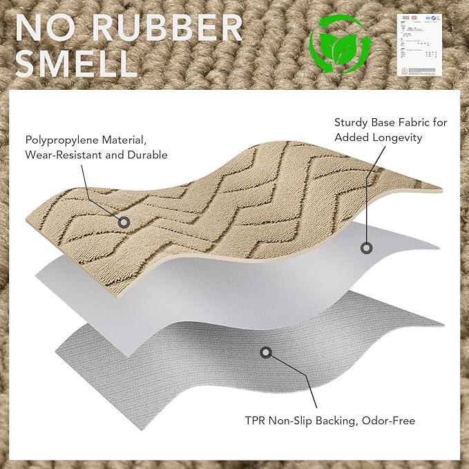 hicorfe Front Door Mat Outside Entrance,36"x59" Absorbent Muddy Dirt Resist Welcome Door Mats Outdoor Indoor,Stain and Fade Resistant,Non Slip Backing Entry Mat Doormat for Entryway(Beige)