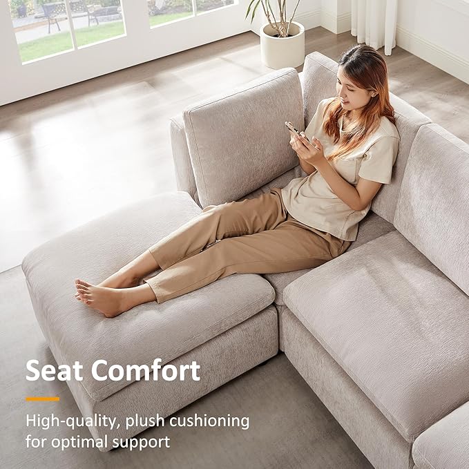 Modular Sectional Sofa, Convertible Sofa Couch Modular Sofa with Ottoman, Sectional Sofas for Living Room Small Apartments