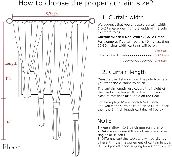 Vision Home Silver Grey Pinch Pleated Full Blackout Curtains Room Darkening Window Curtains 120 inch for Living Room Bedroom Thermal Insulated Pinch Pleat Drapes with Hooks Back Tab 2 Panel 40"Wx120"L