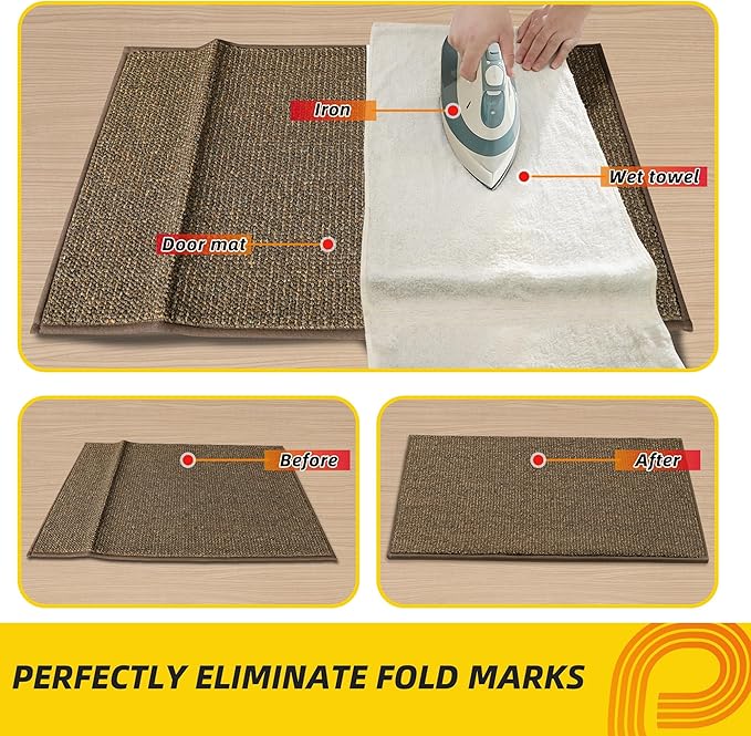 JSEI Dirt Trapper Door Mat 24"x36" Non-Slip Washable Entrance Mat, Dog Doormats, Absorbent & Fade-Resistant Floor Mats, Low Profile Welcome Mats for Entryway, Front Door, and Inside Entrance, Brown