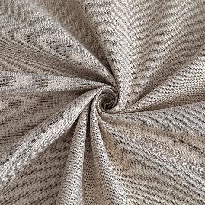 Blackout Curtains 96 Inches Long 2 Panels Set, 100% Black Out Textured Thermal Curtains, Grommet Privacy Light Blocking Drapes for Living Room Bedroom Luxury Decor(52W × 96L inch, Beige)