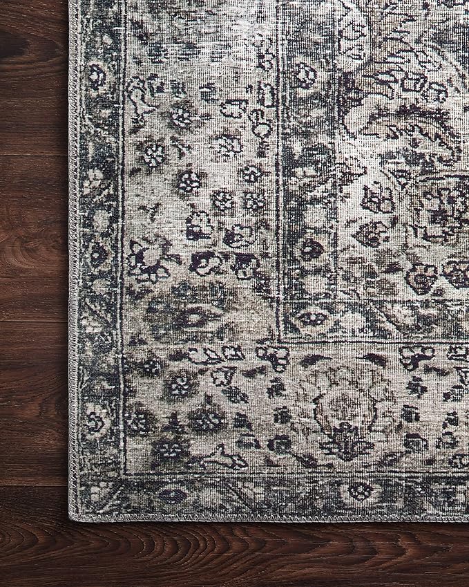 Loloi Layla Collection LAY-06 Taupe/Stone 9'-0" x 12'-0" .13" Thick Area Rug, Soft, Durable, Vintage Inspired, Distressed, Low Pile, Non-Shedding, Easy Clean, Printed, Living Room Rug