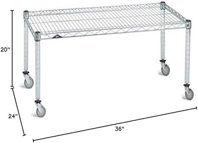 Omega Products Corporation 24" Deep x 36" Wide x 20" High Chrome Mobile Dunnage Rack
