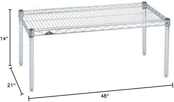 Omega Products Corporation 21" Deep x 48" Wide x 14" High Chrome Stationary Dunnage Rack
