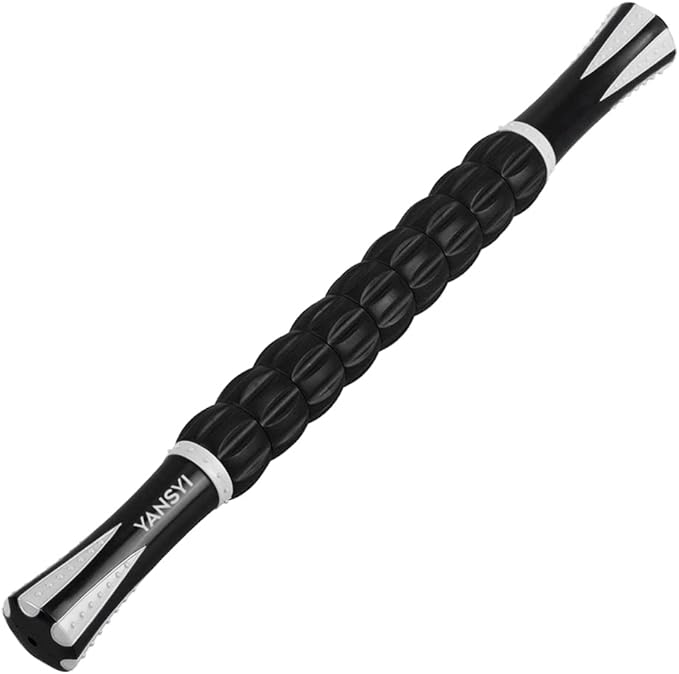 Yansyi Muscle Roller Stick for Athletes - Body Massage Roller Stick - Release Myofascial Trigger Points Reduce Muscle Soreness Tightness Leg Cramps & Back Pain for Physical Therapy & Recovery (White)