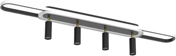 Modern LED Ceiling Light 6-Light track light Spotlight Frosted Black Geometric Ceiling Light Lighting Fixture Dimmable Remote Control Living Bedroom Kitchen Dining Room Fixture