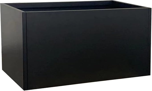 Steel Planter 36" x 12" x 16" Metal Rectangle Outdoor Planter Black Powder Coated Flower Box Metallic Heavy Pot Indoor & Outdoor, Commercial & Residential (L36 x W12 x D16, Black)