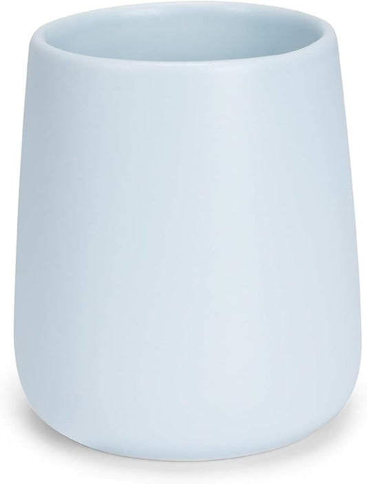 Bathroom Tumbler Cup Ceramic 13.5oz Reusable Toothbrush Cup 400ml,Toothbrush Holder Adequate for Your Bathroom (Blue)