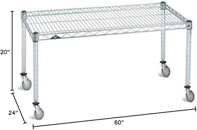Omega Products Corporation 24" Deep x 60" Wide x 20" High Chrome Mobile Dunnage Rack
