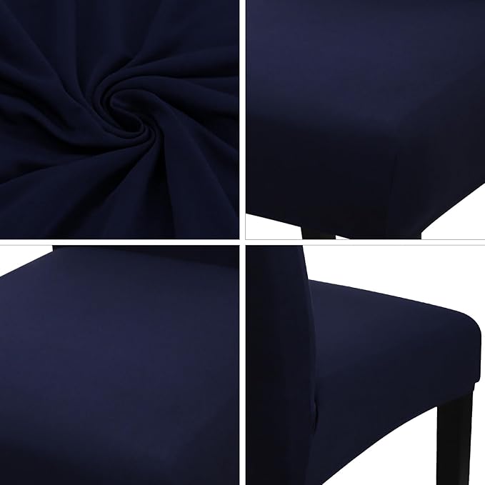 JQinHome 4 Pcs Dining Chair Slipcover, High Stretch Removable Washable Chair Seat Protector Cover for Home Party Hotel Wedding Ceremony
