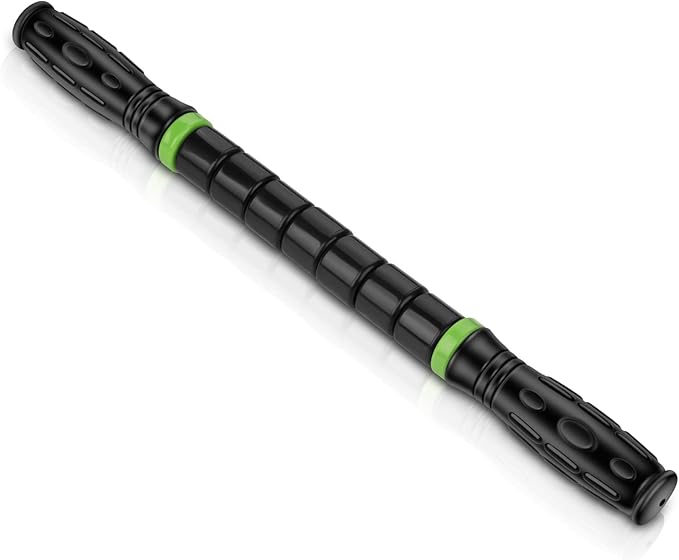 iGreely Premium Muscle Roller The Ultimate Massage Roller Stick 17 Inches Recommended by Physical Therapists Promotes Recovery Fast Relief for Cramps Soreness Tight Muscles Black