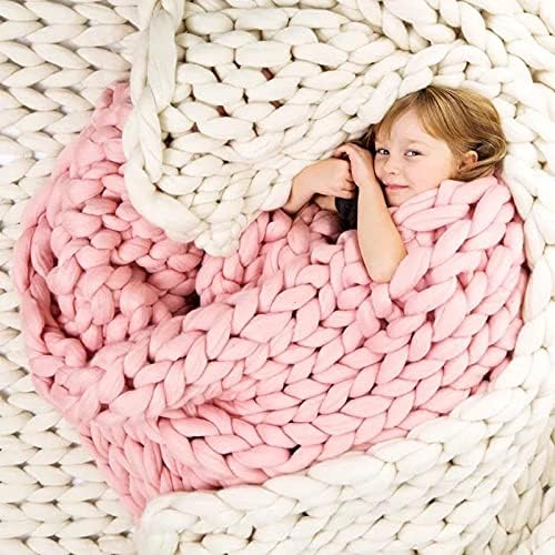 Knitted Throw Blanket for Sofa,Handmade Knit Chunky Blanket Throw Sofa Throw for Gift Sofa Bed,Chunky Knit Blanket(Dark Green 40"x60")