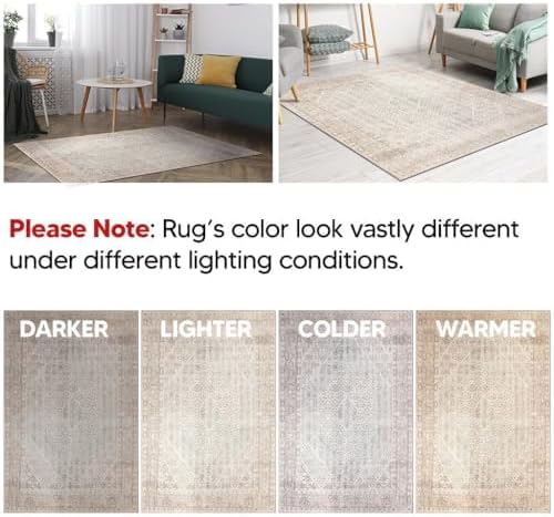 Keen Home Design 2x10 Rug - Machine Washable Runner Rug with Non-Slip Backing, Ideal for Hallway, Entryway, Kitchen, Laundry Room - Vintage, Easy Clean, Durable, Low Pile - (2'6" x 10')