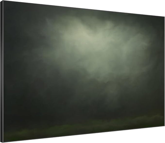 SIGNWIN 36"x46" Extra Large Framed Wall Art Moody Green Abstract Cloudscape, Minimalist Atmospheric Print for Home Living Room Bedroom Decor (Frame Assembly Required)