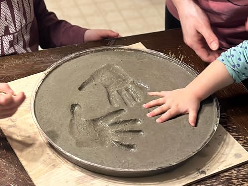Large DIY Stepping Stone Kit, Handprint Stepping Stone, Mother's Day Gift, Footprint Stepping Stone (14 Inch + Stamp Set)