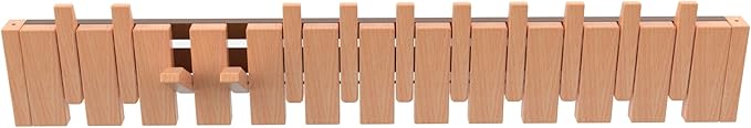 Wall Mounted Piano Key Hanger | Flip Style Hook | Entrance Wall Art Hook, Made of Oak Wood (3 Times Painted, 4 Times Polished) (Beech, 12Hooks)