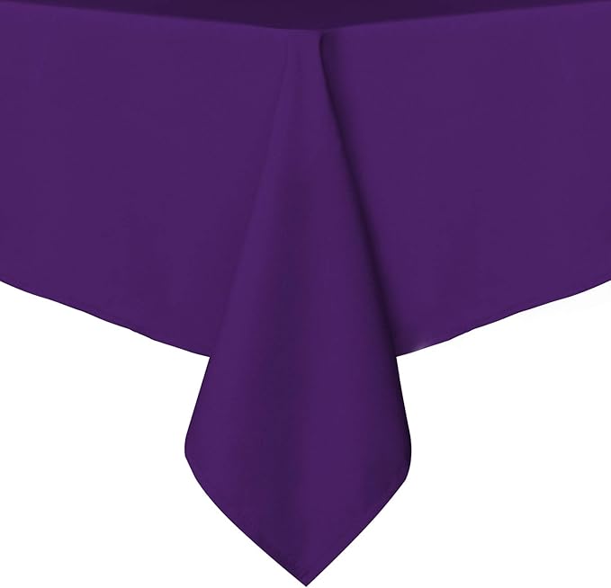 sancua Rectangle Tablecloth - 70 x 108 Inch - Stain and Wrinkle Resistant Washable Polyester Table Cloth, Decorative Fabric Table Cover for Dining Tables, Buffet Parties and Camping, Purple