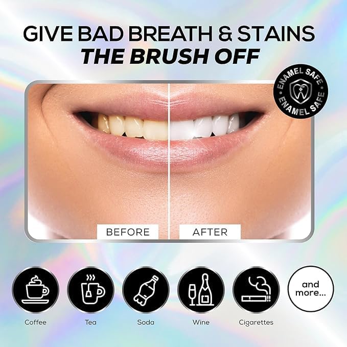 Venus Visage Activated Charcoal Toothpaste for Whitening, 3 Pack - Effective Teeth Whitening Toothpaste for Surface Stains - Peppermint Flavor (3.7 oz/105 g)