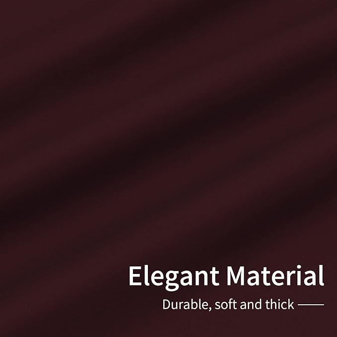Easy-Going Blackout Curtains for Bedroom, Solid Thermal Insulated Grommet and Noise Reduction Window Drapes, Room Darkening Curtains for Living Room, 2 Panels(42x63 in, Wine)