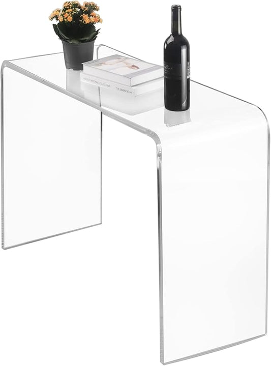 Acrylic Console Table, 37.5” L Thick Modern Entryway Table for Hallway, Living Room, Clear Acrylic Desk, 37.5” W x 29.25” H x 15.25” D, 220LBS Weight Capacity.