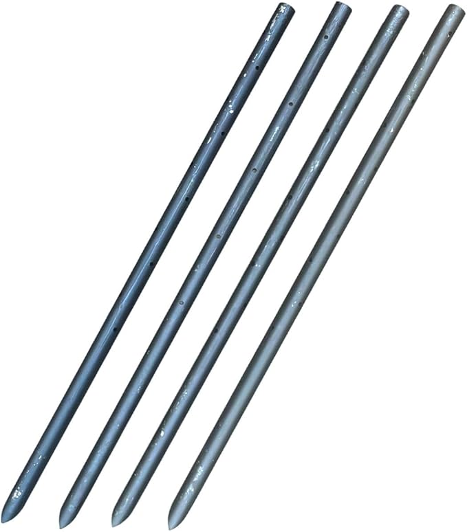 Sandbaggy Round Steel Concrete Form Stakes with Nail Holes - Rust Resistant Coating - Removable, Reusable (20, 3/4 in X 24 in)