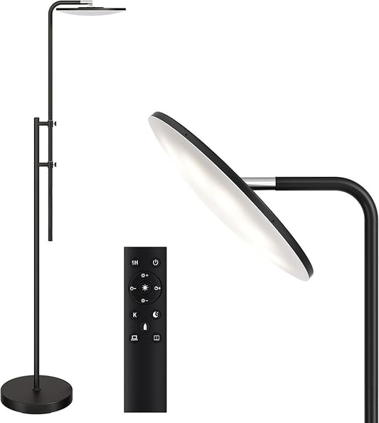SUNMORY 32W/3000LM Floor Lamps, Super Bright LED Standing Lamp with Remote Control, Adjustable Tall Lamp with 350°Rotating Head, Modern Dimmable Torchiere Corner Lamp for Living Room, Bedroom, Office