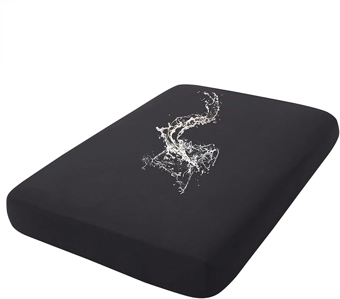 hyha Waterproof Couch Cushion Covers, Stretch Sofa Couch Seat Slipcover for Dog Washable, Non-Slip Waterproof Outdoor Cushion Covers for Patio Furniture Replacement (1 Piece for Large, Black)