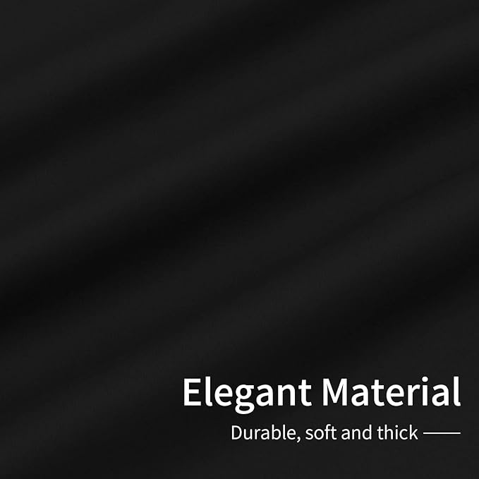 Easy-Going Blackout Curtains for Bedroom, Solid Thermal Insulated Grommet and Noise Reduction Window Drapes, Room Darkening Curtains for Living Room, 2 Panels (34x63 in, Black)
