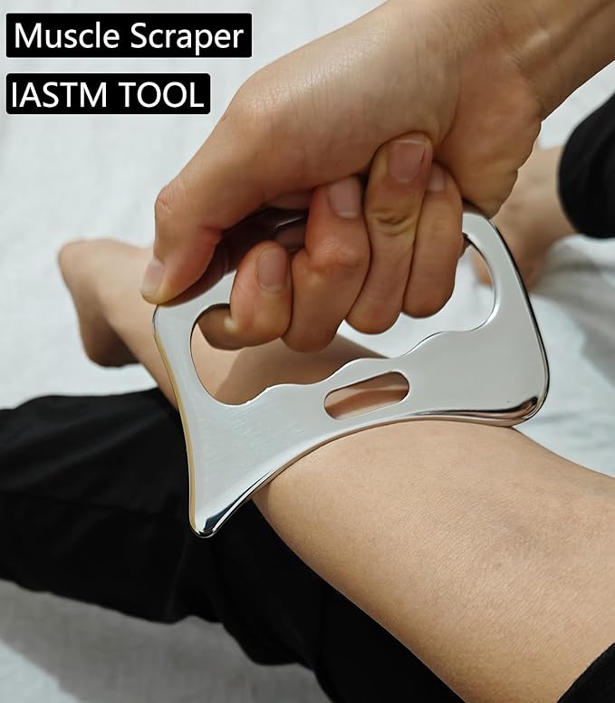 4 in 1 Muscle Scraper Stainless Steel Gua Sha Massage Tool Set with Bag,IASTM Scraping Tools for Muscle Treatment