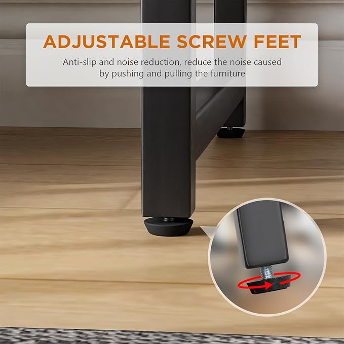 PayLessHere | 32 Inch Computer Desk | Brown | Office Desk with Metal Frame, Adjustable Feet | Water-Resistant, Scratchproof Surface | Sturdy Writing Table for Home Office or Study | Pack of 1