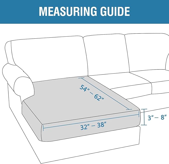 H.VERSAILTEX Velvet Stretch Individual Chaise Cover Sectional Couch Covers for L Shaped Sofa Both Left/Right Furniture Protector Seat Cushion Sofa Cover (1 Piece Chaise Cover, Porcelain)