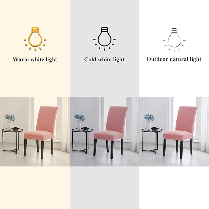 Joccun Chair Covers for Dining Room Set of 4, Dining Chair Slipcovers Stretch Dining Room Chair Covers Seat Protector,Washable Parsons Chair Cover for Home,Banquet(Dusty Pink,4 Pack)