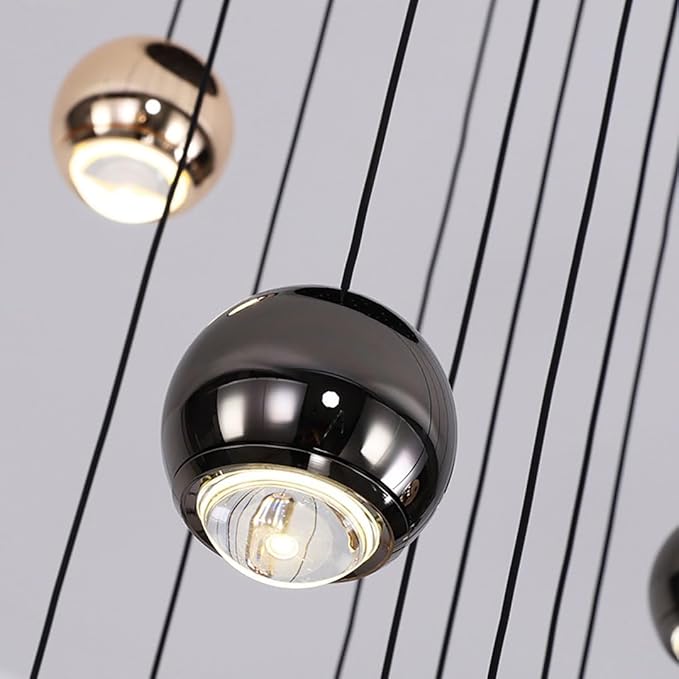 Farmhouse Crystal Chandelier, Luxury Hanging Lights High Ceiling Pendant Lighting for Foyer Staircase 32 Lights Black and Gold Dimmable 2700k-6000k