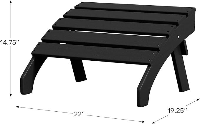 WestinTrends Dylan Outdoor Patio HDPE Adirondack Ottoman Footrest, White